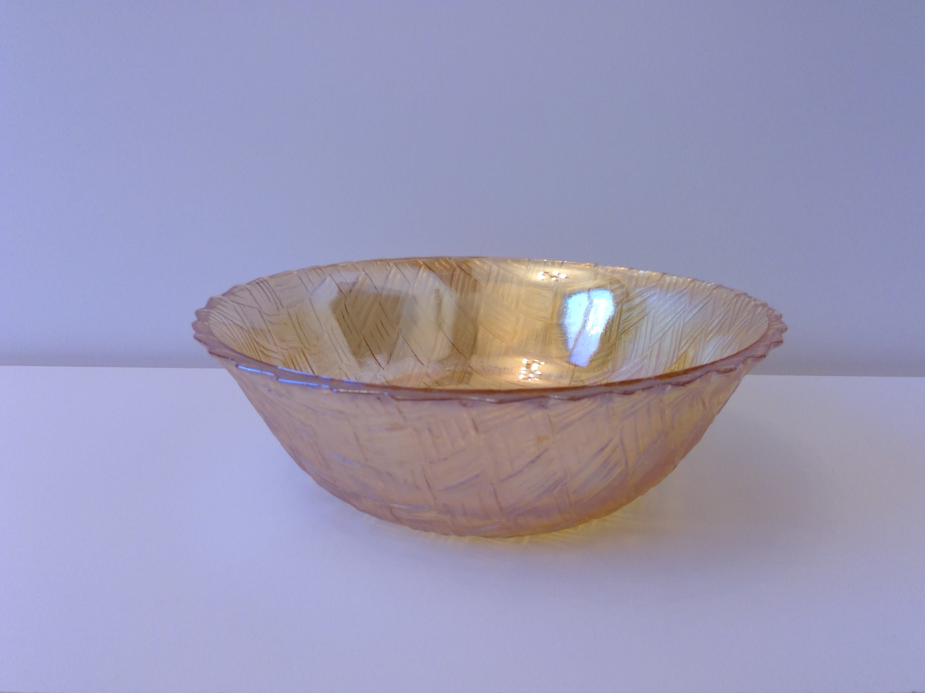 Iridescent Gold Bowl With Textured Design Etsy UK