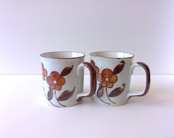 Vintage Mugs with Flowers Made in Japan