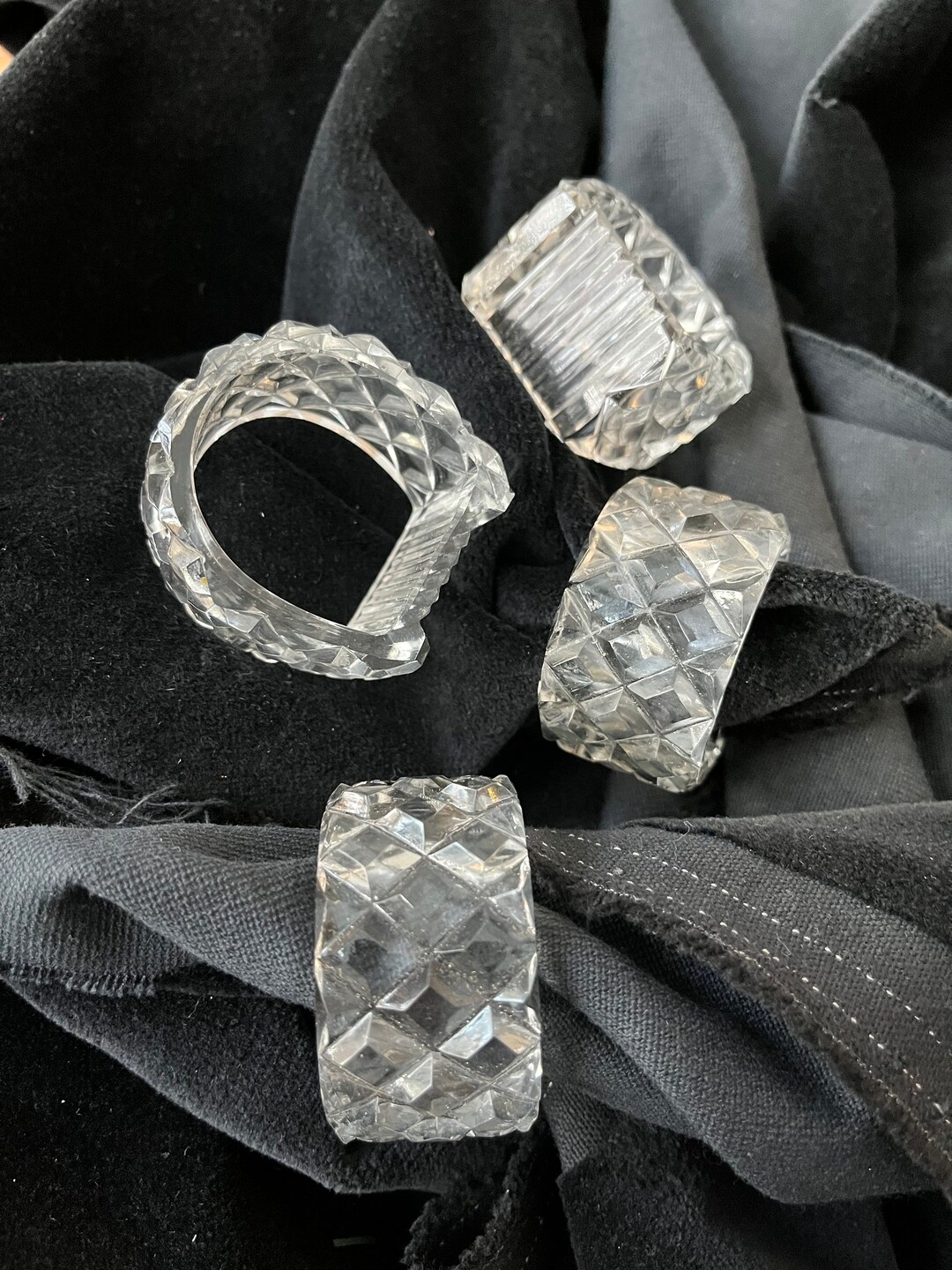 Crystal Napkin Holders Set of 4 Etsy