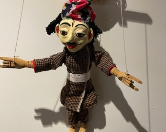 Merchant with Basket Puppet & a BONUS Punching Clown | Carnival Collection