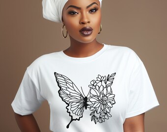 Camiseta Boho Butterfly / Camisa Boho Butterfly / Camiseta Butterfly / Lindas Camisetas Boho / Camisa Floral Boho Mujer / Camisa Boho Mujer / Regalo para ella