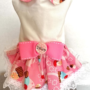Cute PinkCupcake Dog Harness Dress