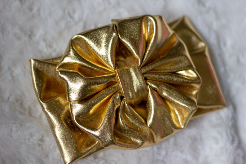 gold headband girls head wrap Gold Metallic headwrap