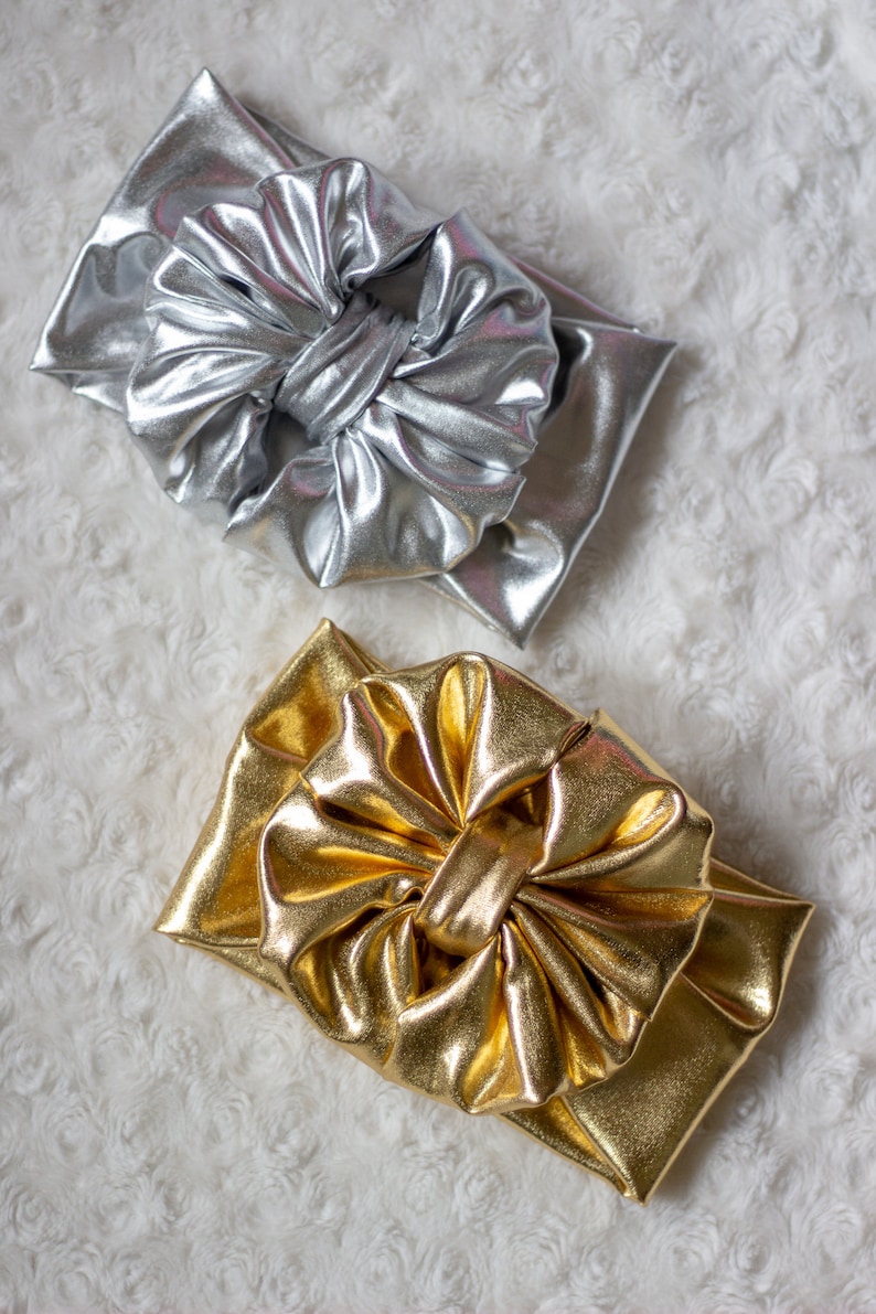 gold headband girls head wrap Gold Metallic headwrap