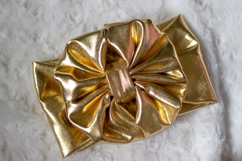 gold headband girls head wrap Gold Metallic headwrap