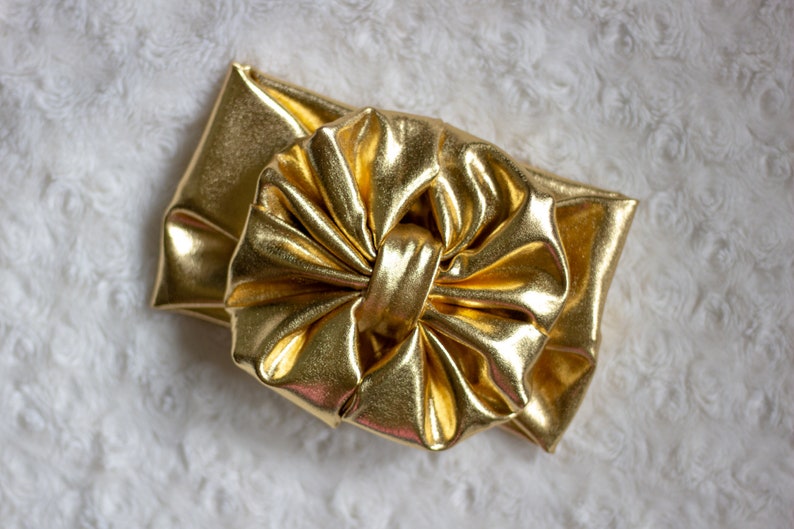 gold headband girls head wrap Gold Metallic headwrap