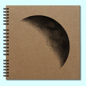 Quarter Moon -Hardcover Book, Hardcover Journal, Square Journal, Unique Journal, Personalized Notebook, Writing Journal