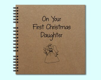 On Your First Christmas Daughter -Hardcover Book, Hardcovet Journal, Square Journal, Unique Journal, Personalized Notebook, Writing Journal