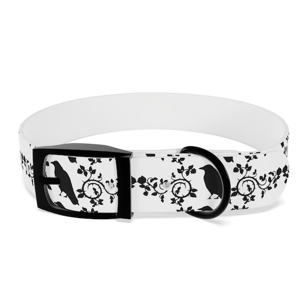 Crow and Roses Dog Collar S, M, L and XL