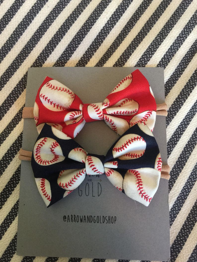 Baseball bow / baby headband / baby hair bow / infant headband Etsy