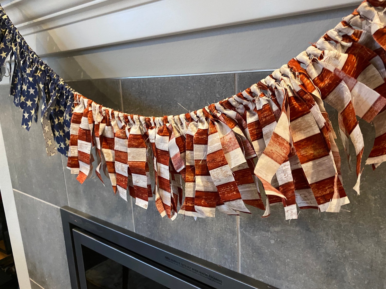 American Flag Garland Flag Banner Americana Garland Etsy