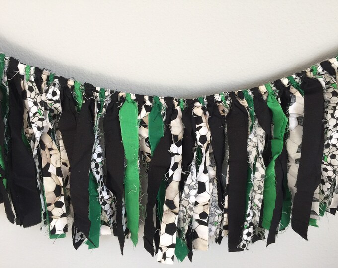 Soccer Garland / Fabric Garland / Soccer Party / Fabric Banner / Sports