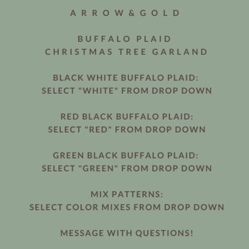 buffalo plaid christmas tree garland / buffalo plaid garland / image 7