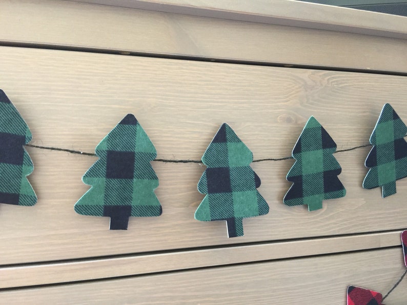 buffalo plaid christmas tree garland / buffalo plaid garland / image 4