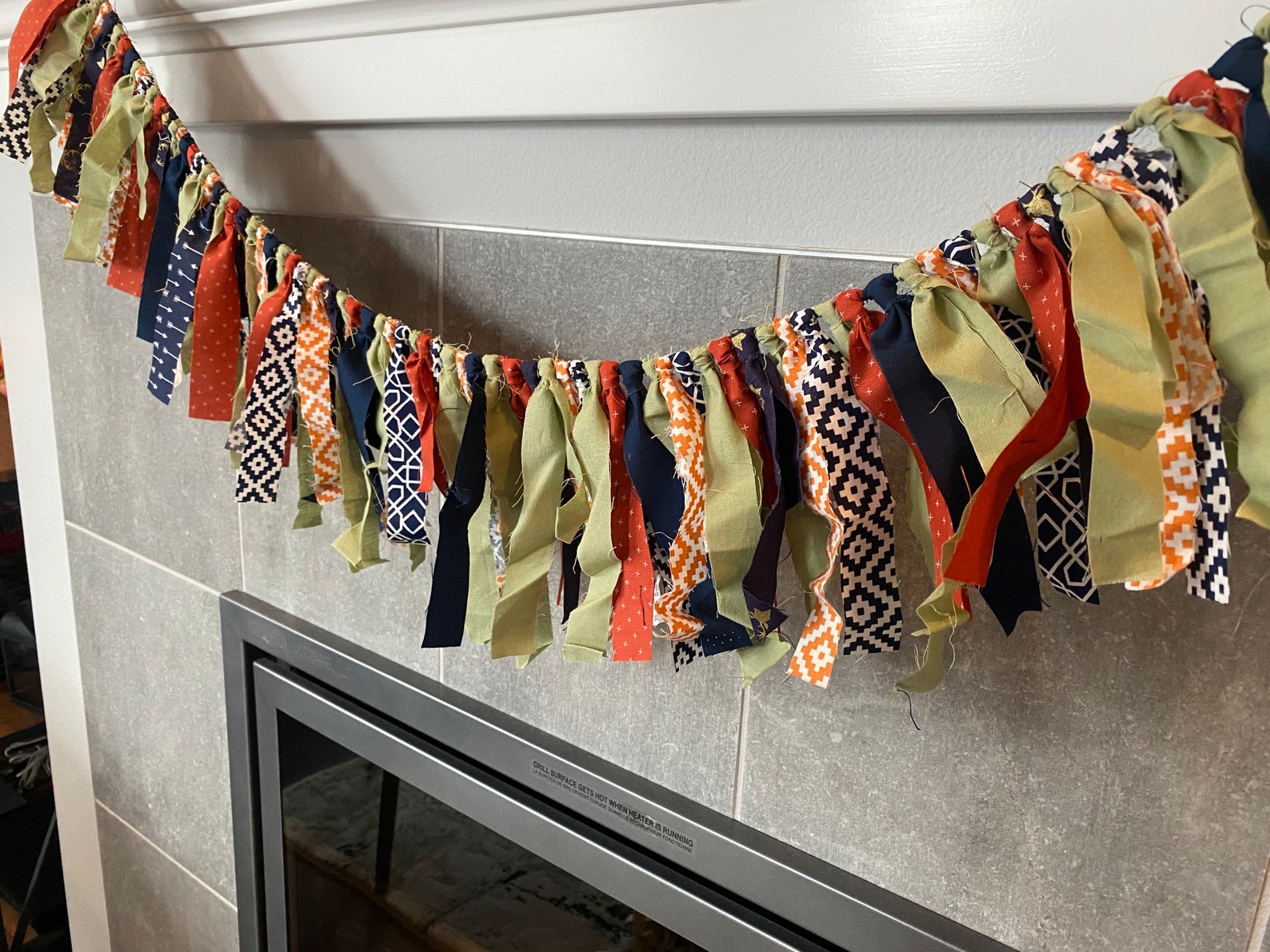 Guirnalda de tela verde naranja marina / guirnalda de bebé / | Etsy