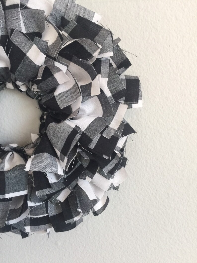 Black and White Buffalo Plaid Wreath Christmas Wreath - Etsy