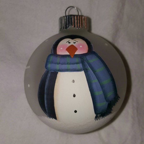 Ornament, Christmas Ornament, Penguin Ornament, Keepsake Ornament, Personalized Ornament, Hand Painted Ornament, Christmas Tree Ornament