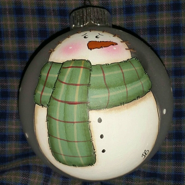 Ornament,  Snowman Ornament, Keepsake Ornament, Personalized Ornament, Hand Painted Ornament, Christmas Tree Ornament, Christmas Ornament