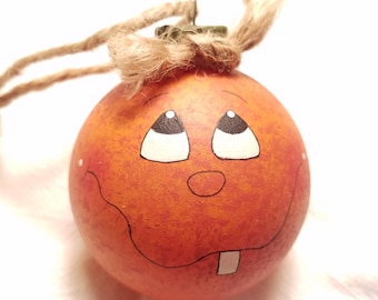 Ornament, Pumpkin Ornament, Halloween Ornament,  Fall Ornament, Hand Painted Ornament, Jack-o-lantern Ornament, Ornament, Pumpkin, Autumn