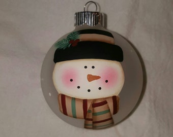 Ornament, Snowman Ornament, Keepsake Ornament, Personalized Ornament, Hand Painted Ornament, Christmas Tree Ornament, Christmas Ornament