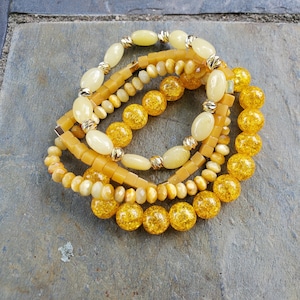 Dark Yellow stretch bracelet set