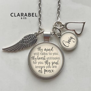 Custom Husband Loss Gift, Gift for Grieving Widow, Husband Loss, My Mind Still Talks to You, Memorial Gift, Sympathy Words,Angel Wing, Heart
