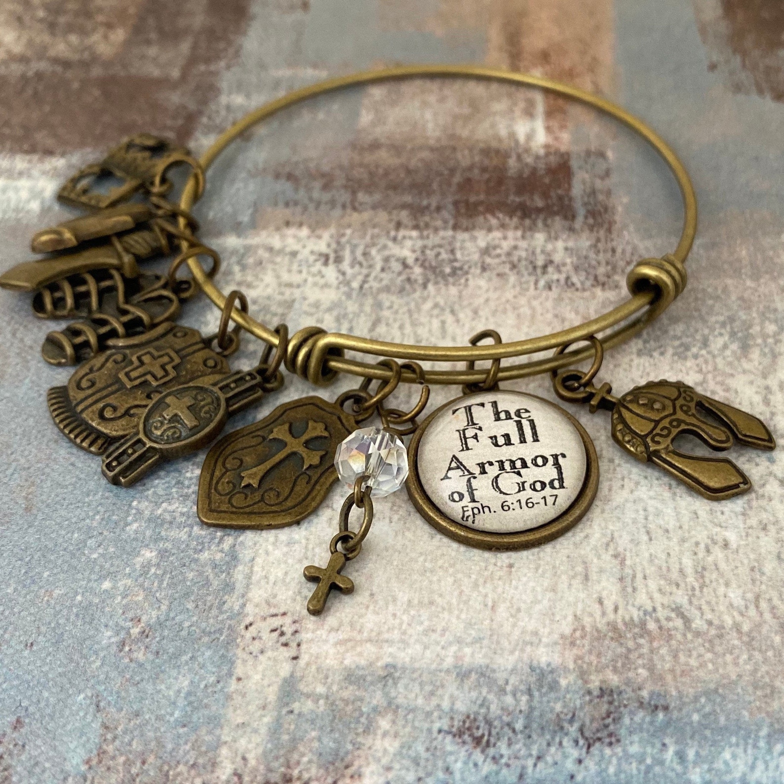 Armor of God Bangle Bracelet Full Armor of God Charms Etsy
