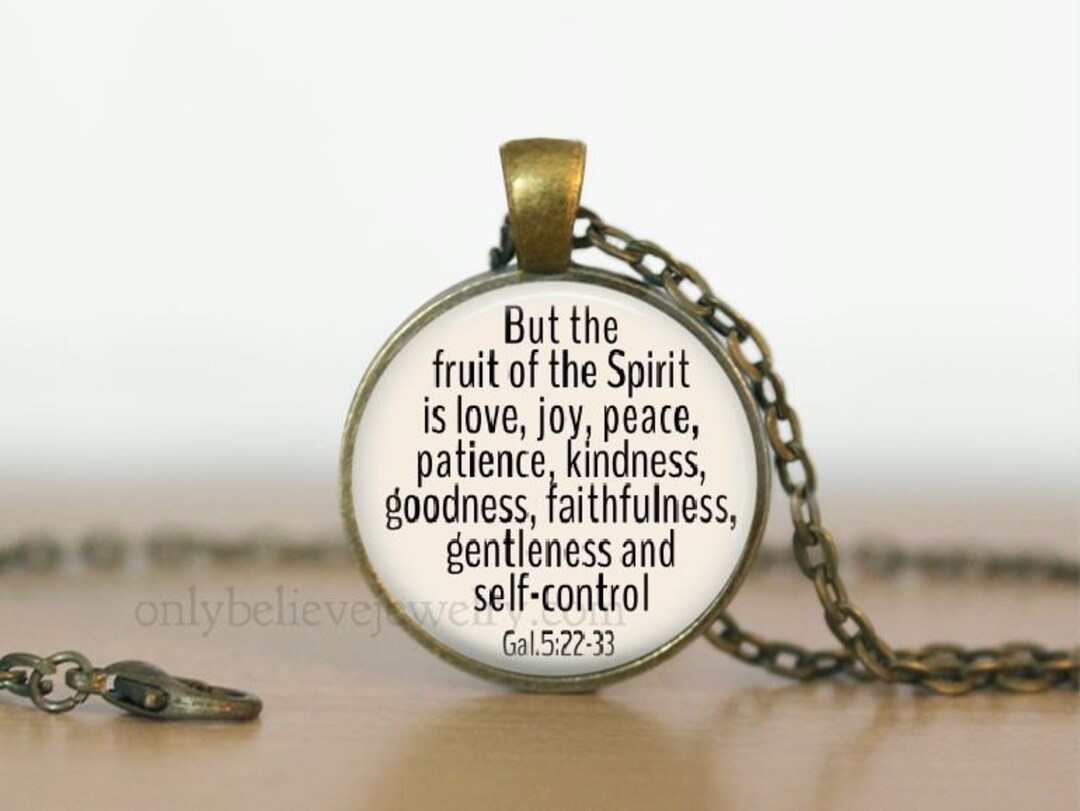 Fruit of the Spirit Necklace, Galatians 52223, Bible Verse Pendant, Personalized Gift