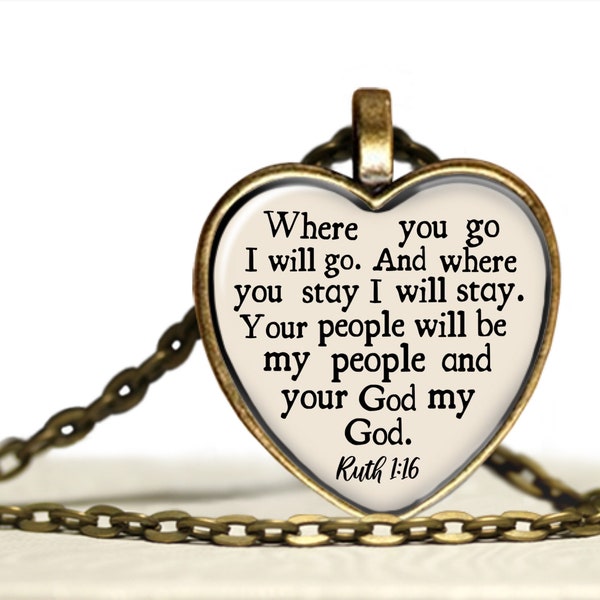 Where You Go I Will Go, Naomi And Ruth Necklace, Ruth 1:16, Covenant, Personalized Gift, Sisters In Christ, Christian Friendship Jewelry