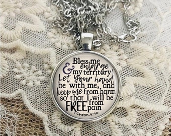 Prayer of Jabez Necklace, 1 Chronicles 4:9-10, Bible Verse, Personalized Gift, Oh That You Would Bless Me, Christian Jewelry, Inspirational