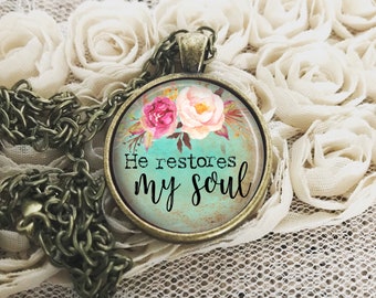 Personalized Psalm 23 Pendant Necklace: Christian Bible Verse Jewelry