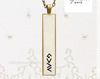 God is Greater than the Highs and Lows Necklace, G>∧∨ Vertical Bar Necklace, Christian Gift, Inspirational Jewelry, Personalized Gift