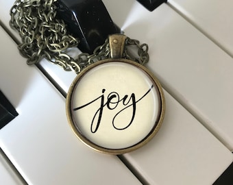 Joy Necklace, Custom Joy Keychain, Small Gift, Personalized Gift, Joy Jewelry, Wearable Reminder, Smile, Happy, Custom Gift