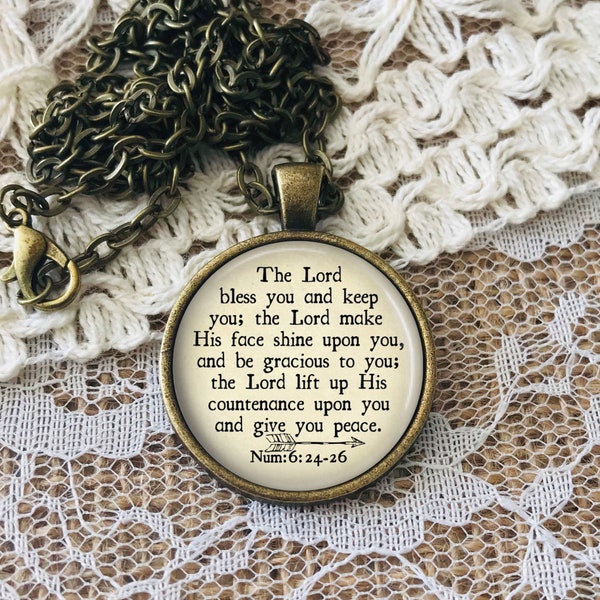 The Lord Bless You And Keep You Necklace, Numbers 6:24 Pendant, Bible Verse Necklace, Personalized Gift, Christian Jewelry, Inspirational