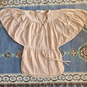 1960&#39;s Peasant Ren Fair Tunic Nubby Cotton made in India
