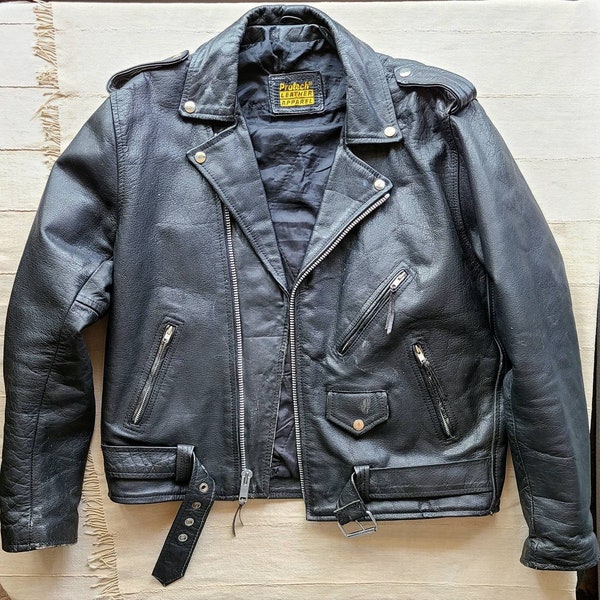 Leather Motorcycle Jacket Men's Large