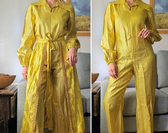 gold lame jumpsuit 70s
