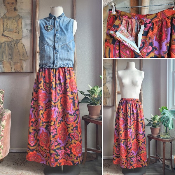 60's Maxi Skirt made with Selvedge Fabric