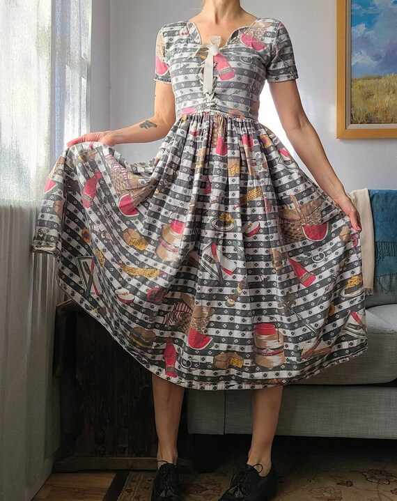 80's Kitschy Picnic Dress