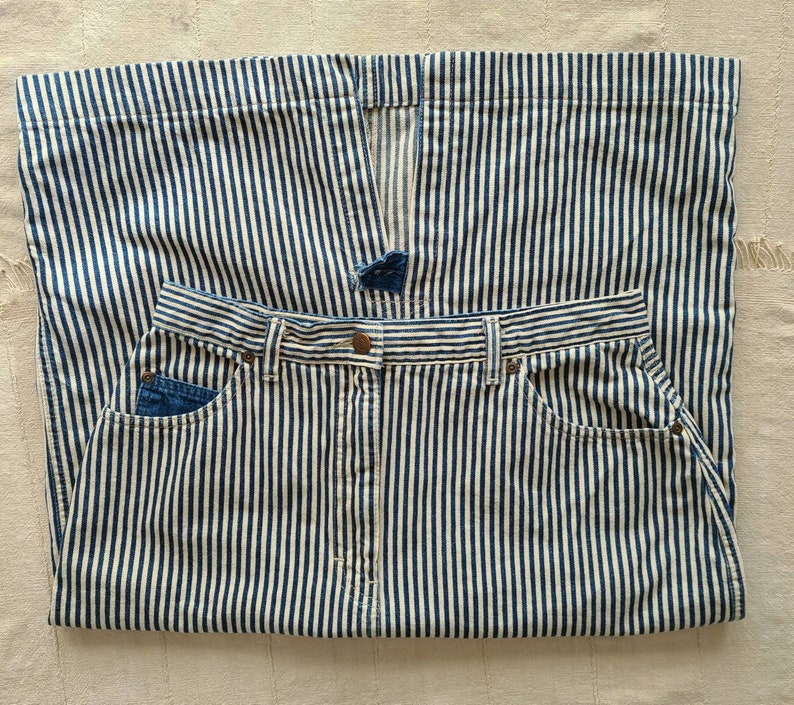 80/'s Railroad Stripe Denim Skirt