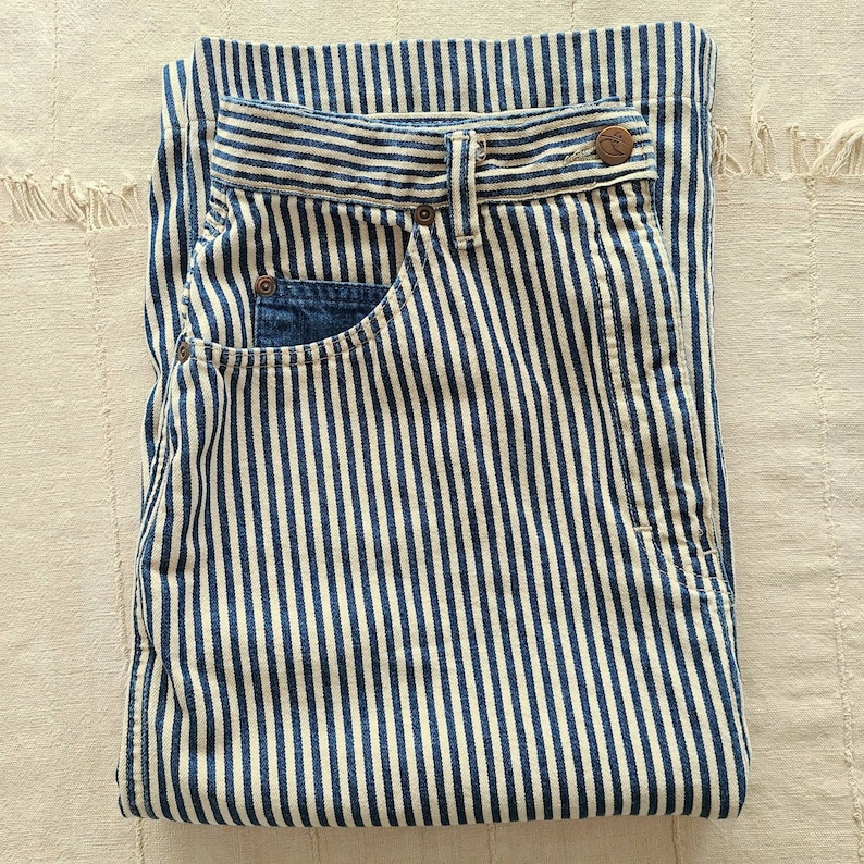 80/'s Railroad Stripe Denim Skirt