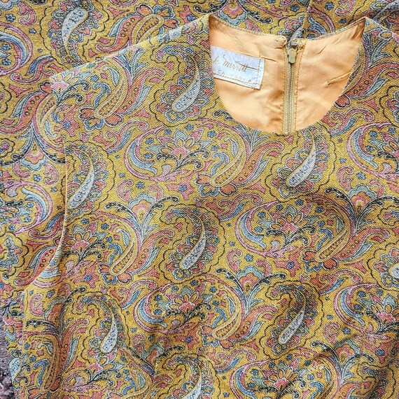 60's Gold Metallic Shift Dress