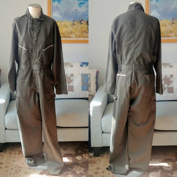 Vintage Dickies Olive Green Jumpsuit Workwear 42 X