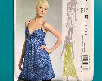 McCall's 5381 Sundress Pattern: Mini, Maxi, Bandeau - Size 12-18