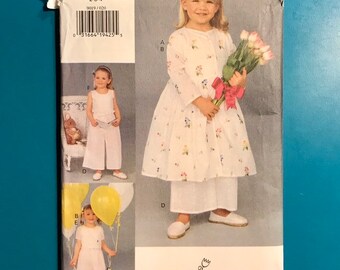 Vogue 9019 Toddler Clothing Sewing Pattern, Duster Dress, Top, Bodysuit