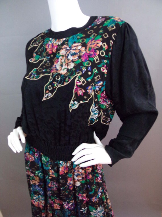Sale Vintage Diane Fres silk blend floral dress wi
