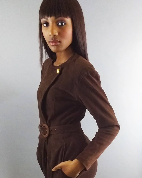 Vintage Neiman Marcus Suede wrap dress