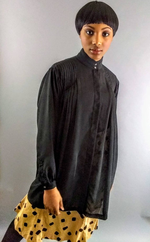Vintage designer Geoffrey Beene sheer blouse
