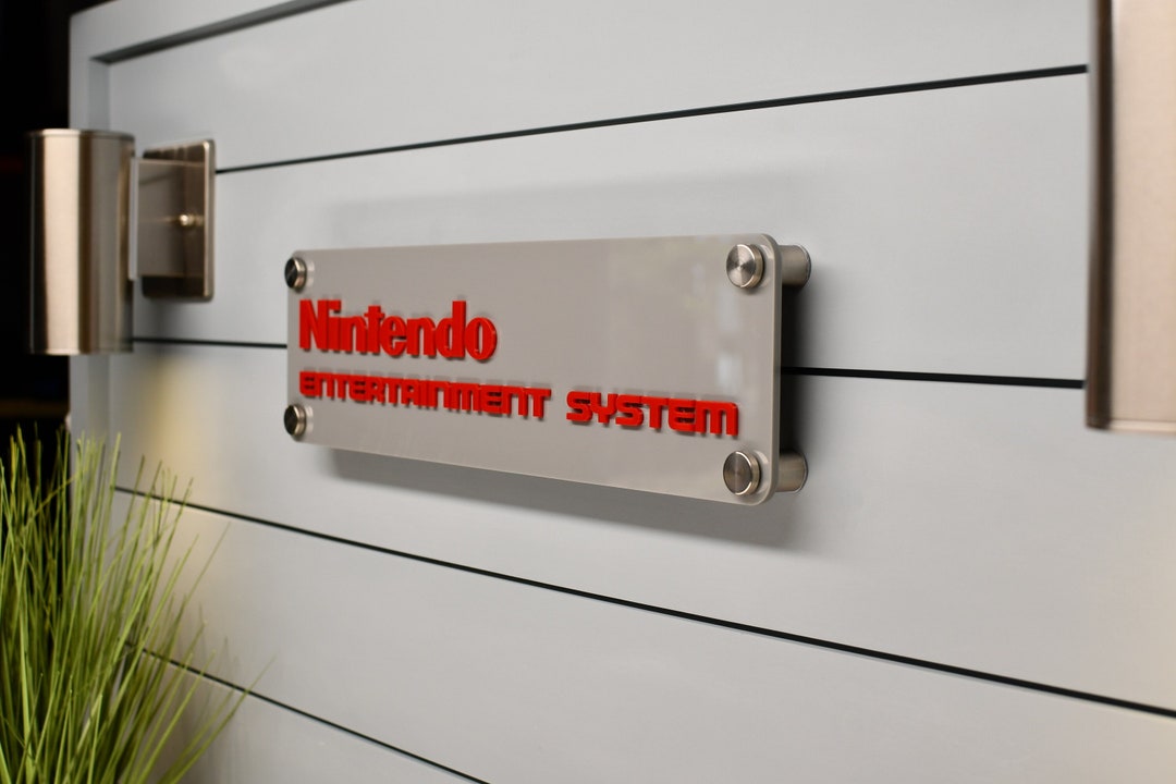 Nes. Sign NES Logo Wall Plaque - Sign, Decor, Mario, Birthday Gift, Acrylic ...