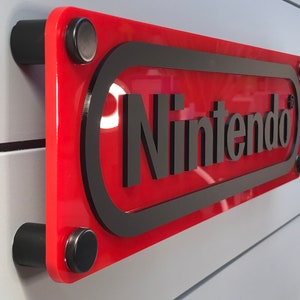 Muurplaat met Nintendo-logo - gelaagd, teken, decor, Super Mario, Zelda, Metroid, Yoshi, verjaardagscadeau, acryl, kleuren, gameroom, gamer